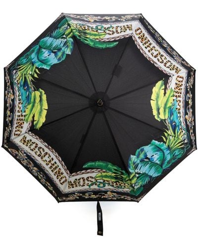 Moschino Paraguas con varios estampados - Verde