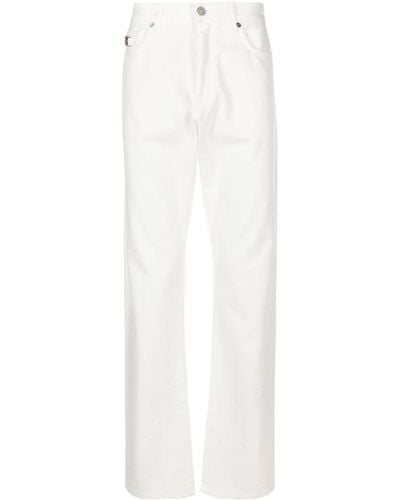 Versace Halbhohe Straight-Leg-Jeans mit Medusa Head-Motiv - Weiß