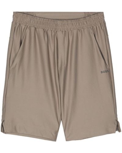 BOSS Reflective-logo Bermuda Shorts - Grey
