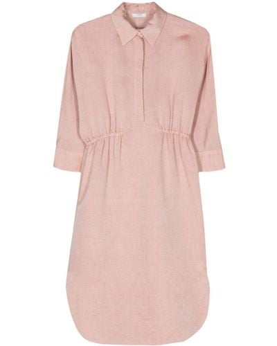 Peserico Crop-sleeves Midi Shirtdress - Pink