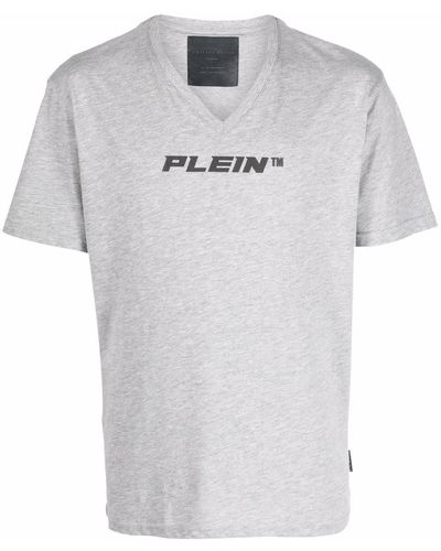 Philipp Plein Vネック Tシャツ - グレー