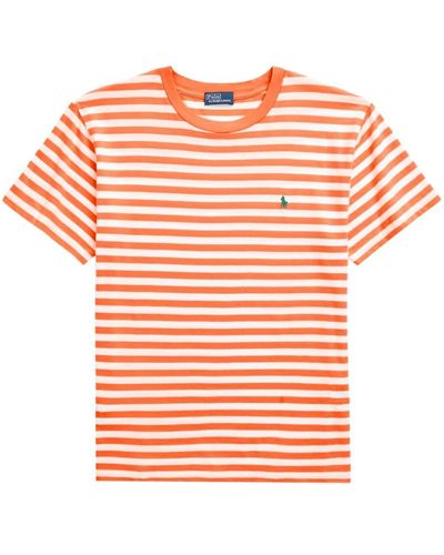 Polo Ralph Lauren Crew Neck Striped T-shirt - Orange