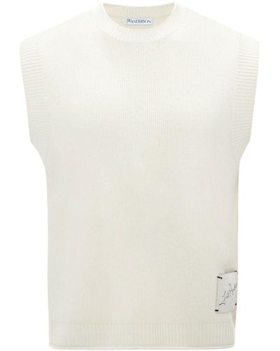 JW Anderson Logo-patch Sleeveless Sweater - White