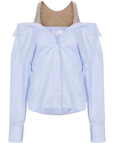 GIUSEPPE DI MORABITO Camisa con apliques de strass - Azul