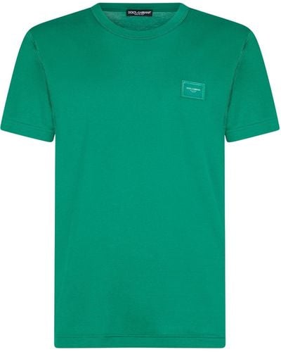 Dolce & Gabbana Logo-tag Cotton T-shirt - Green