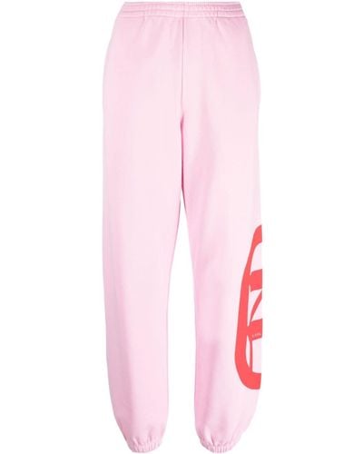 Karl Lagerfeld Logo-print Cotton Track Pants - Pink