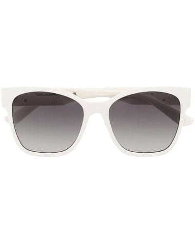 Karl Lagerfeld Logo-plaque Square-frame Sunglasses - Gray