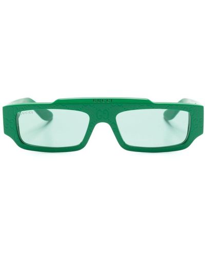 Gucci Sonnenbrille mit eckigem Gestell - Grün