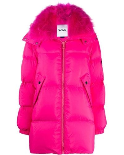 Yves Salomon Fur-lined Padded Coat - Pink