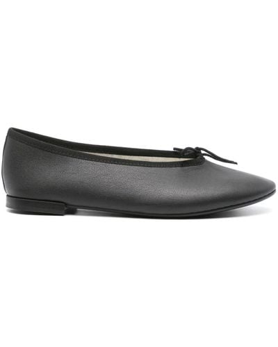 Repetto Lilouh Leather Ballerina Shoes - Gray