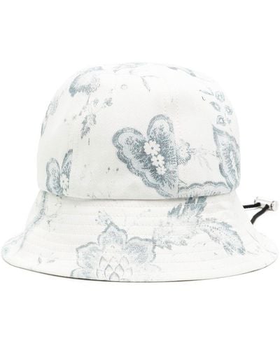 Erdem Sombrero de pescador con estampado floral - Blanco