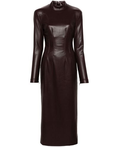 ROTATE BIRGER CHRISTENSEN Mock-neck Corset Maxi Dress - Black