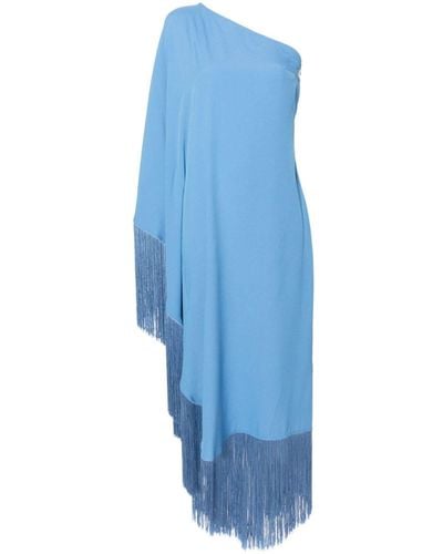 ‎Taller Marmo Midi-jurk Met Franje - Blauw