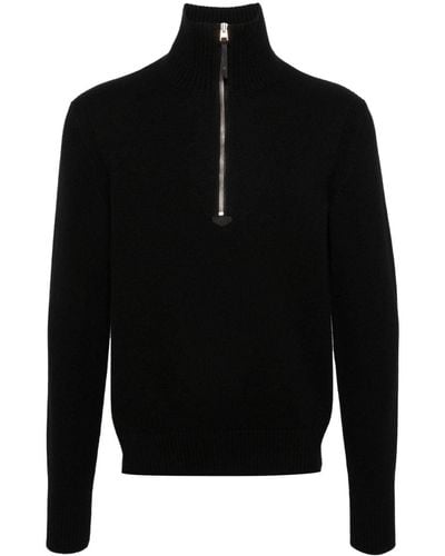 Tom Ford Jersey con media cremallera - Negro