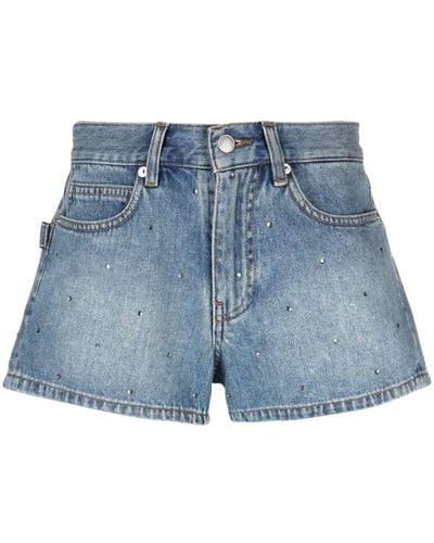 Zadig & Voltaire Jeans-Shorts mit Strass - Blau