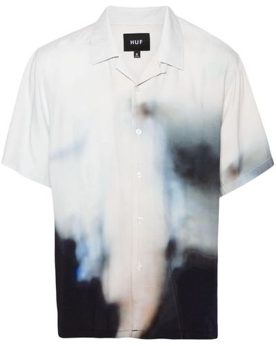 Huf Apparition Shirt Met Cubaanse Kraag - Wit