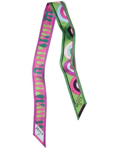 Emilio Pucci Abstract Print Silk Scarf - Pink