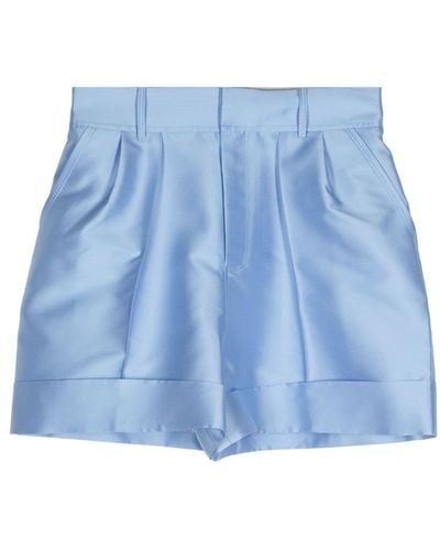 Dice Kayek Satin-finish mini shorts - Blau