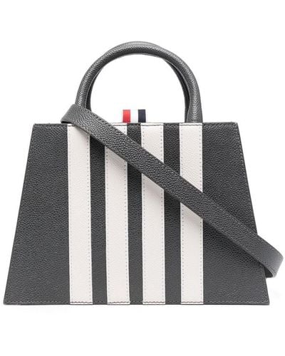 Thom Browne Appliqué-stripe Tote Bag - Black
