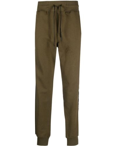 Versace Logo-tape Detail Cotton Track Trousers - Green