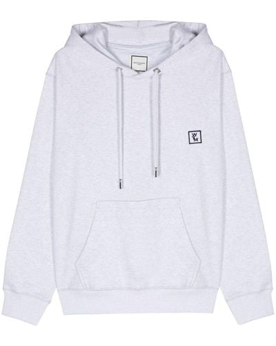 WOOYOUNGMI Logo-patch Cotton Hoodie - Blue