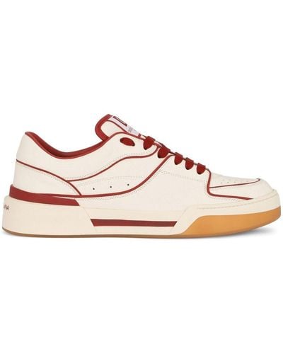 Dolce & Gabbana Neutral New Roma Leather Trainers - Men's - Calf Leather/goat Skin/rubber/lambskin - Pink