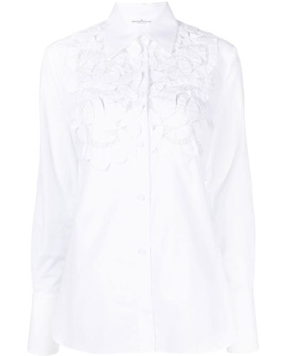 Ermanno Scervino Camisa con aplique de macramé - Blanco