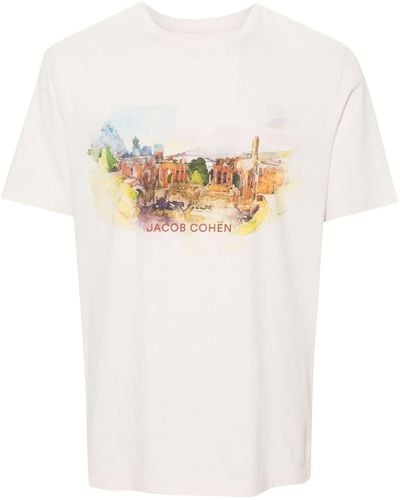 Jacob Cohen Illustration-print Cotton T-shirt - White