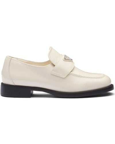 Prada Patent Leather Loafers - White