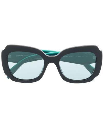 Prada Sonnenbrille mit Logo-Print - Blau