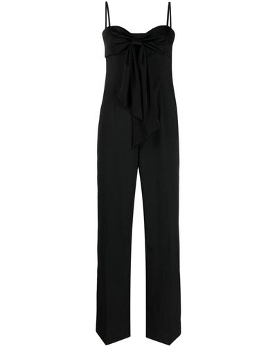Claudie Pierlot Bow-detail Straight-leg Jumpsuit - Black