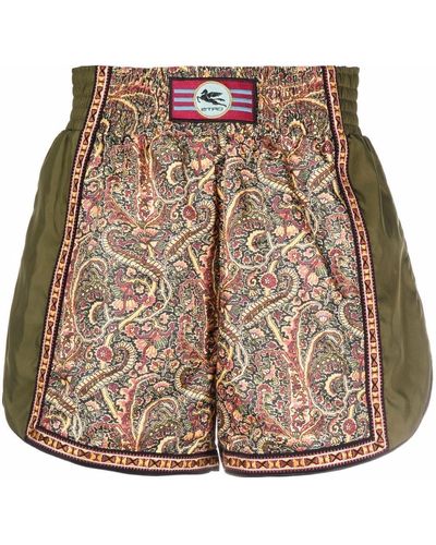 Etro Short de sport à patch logo - Vert