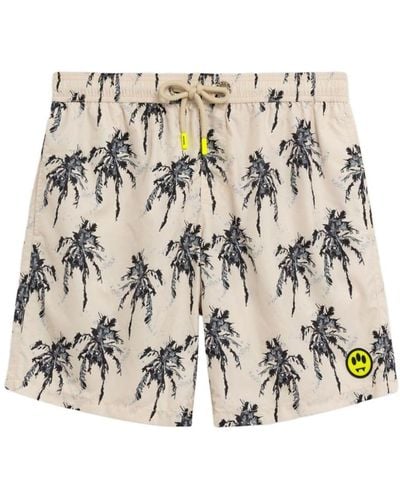 Barrow Palm-tree Print Swim Shorts - Natural