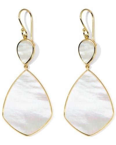 Ippolita 18kt Yellow Gold Polished Rock Candy Large Snowman Mother-of-pearl Earrings - White