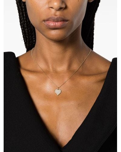 Sydney Evan 14kt Yellow Gold Large Heart Chain Necklace - Black