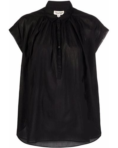 Nili Lotan Pleated Sleeveless Shirt - Black