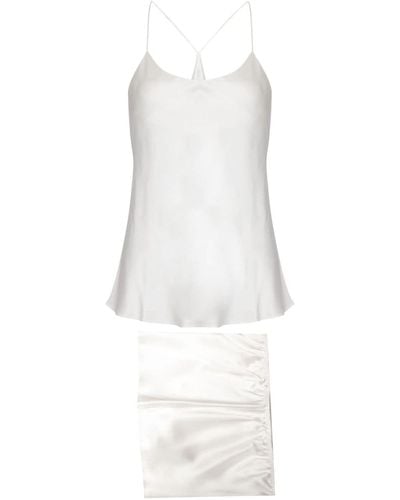 Olivia Von Halle Bella Silk Pajama Set - White
