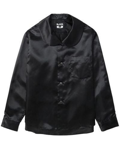 COMME DES GARÇON BLACK Satijnen Shirt Met Ronde Kraag - Zwart
