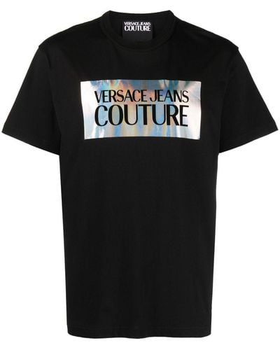 Versace T-Shirt mit Logo-Print - Schwarz