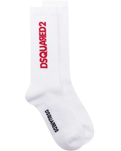 DSquared² Socken mit Jacquard-Logo - Weiß
