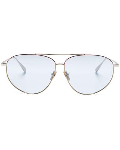 Linda Farrow Gabriel Pilot-frame Sunglasses - Metallic