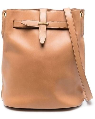 Saint Laurent Leather Bucket Bag - Brown