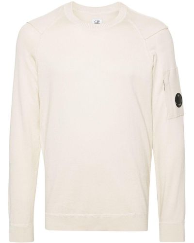 C.P. Company Seam-detail Cotton Sweater - White