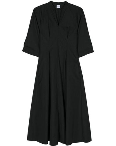 Aspesi Poplin Flared Maxi Dress - Black