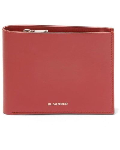 Jil Sander Bi-fold Leather Wallet - Red