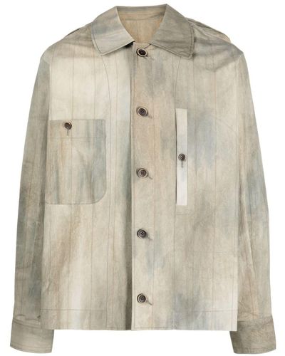 Uma Wang Faded-effect Long-sleeve Shirt - Natural