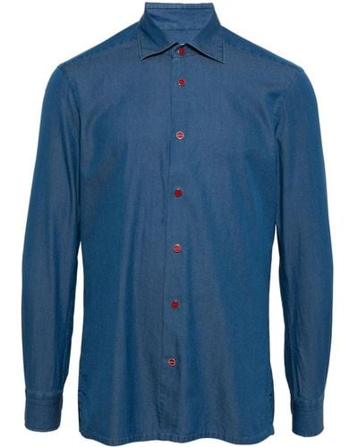 Kiton Denim button-up shirt - Blau