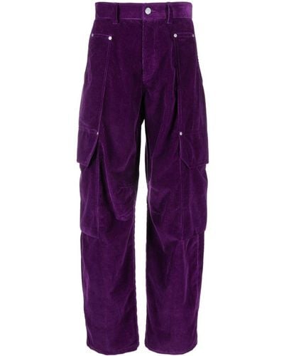 Palm Angels Corduroy Cargo Pants - Purple