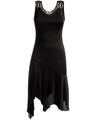 Bally Vestido midi con placas del logo - Negro