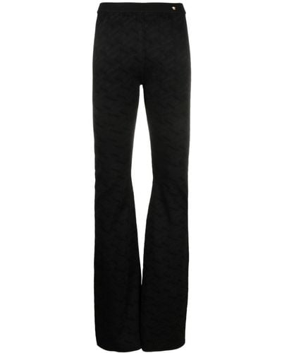 Versace Greca-knit Flared Trousers - Black